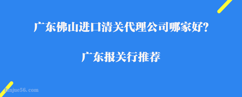 廣東佛山進(jìn)口清關(guān)代理公司哪家好？廣東報(bào)關(guān)行推薦
