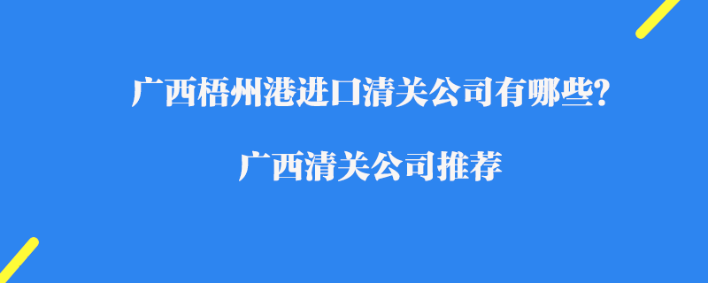 廣西梧州港進(jìn)口清關(guān)公司有哪些？廣西清關(guān)公司推薦