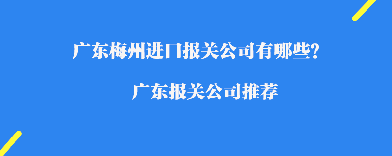 廣東梅州進(jìn)口報關(guān)公司有哪些？廣東報關(guān)公司推薦