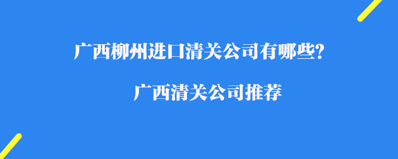 廣西柳州進(jìn)口清關(guān)公司有哪些？廣西清關(guān)公司推薦