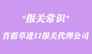 苜蓿草進口報關(guān)代理公司